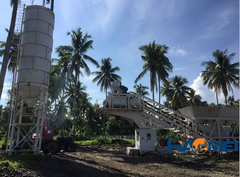 Another YHZS60 mobile concrete batching plant install in Philippines