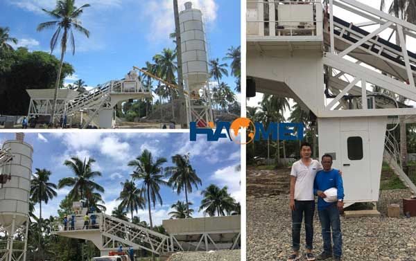 YHZS60 concrete batching plant installed in Davao